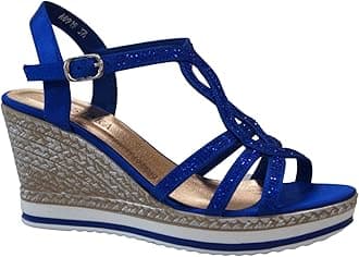 – Womens Wedge Ladies Crystal Sparkling Sandal Shine Espadrille Platform Shoes Size UK