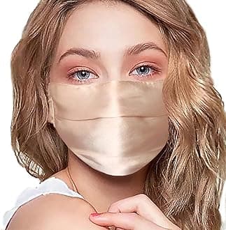 100% Mulberry Silk Face Mask Covering Men & Women Reusable with Ear loops Nose Wire Filter