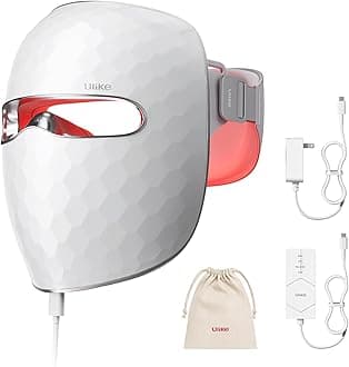 ReGlow LED Light Therapy Mask, Red Light Therapy for Face, 4 Modes with Red, Blue, Yellow & Infrared Lights for Reduce Acne & Anti-Aging, Eye-Protection, 272 Beads, Remote Control,White