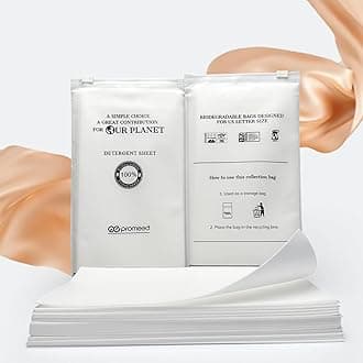 PROMEED Silk Detergent Sheets, Unscented for Delicates, Eco-friendly Plastic Free Non-sentizizing Gentle Silk Wash, Space Saving Easy to Carry, Fragrance Free (30 Sheets, 60 Loads)