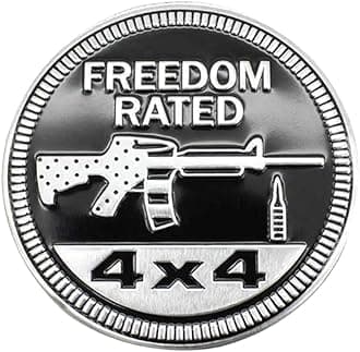 Freedom Badge Rated Car Emblem, 4 x 4 3D Metal Car Badge Decals Stickers Round Emblem Decals, Auto Exterior Emblems Badge Compatible with Vehicles Trucks SUV RV (Freedom Rated)
