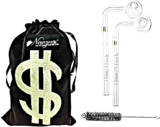 Glass Oil Burner Pipe 6 Inch Bubbler with Velvet Pouch and Pipe Cleaner