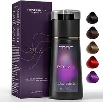 PolarHair Dye Shampoo, PolarHaircare Instant Dye Shampoo, Hair Dye Shampoo 3 in 1 for Gray Hair, Color Shampoo Hair Dye for Hair Coverage, Keeping Hair Healthy and Shiny (Purple)