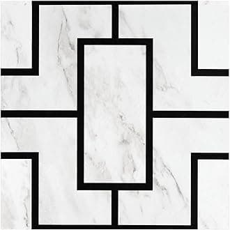 Home Furnishings Retro 12x12 Self Adhesive Vinyl Floor Tile - Affinity - 20 Tiles/20 sq. ft., black marble