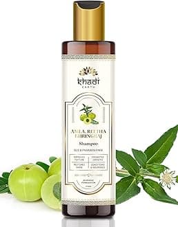 Amla, Reetha & Bhringraj Shampoo for Natural Hair Growth | Reduce Dandruff & Hairfall, Manage Damaged & Frizzy Hair | Suitable for All Hair Types - 210ml