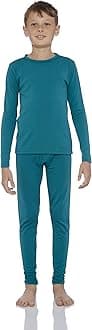 RockyThermal Underwear for Boys Cotton Knit Thermals Kids Base Layer Long John Pajamas Set
