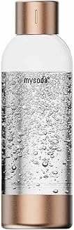 Mysoda Premium Carbonating Bottle 1L Copper - Our Carbonated Water Bottle is Compatible with MySoda and any brands - Quick-Lock Reusable Bottles - Lid and Base Made of Stainless Steel - BPA Free