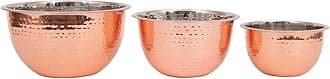 Creative Co-Op Hammered Stainless Steel Bowls in Copper Finish (Set of 3 Sizes)