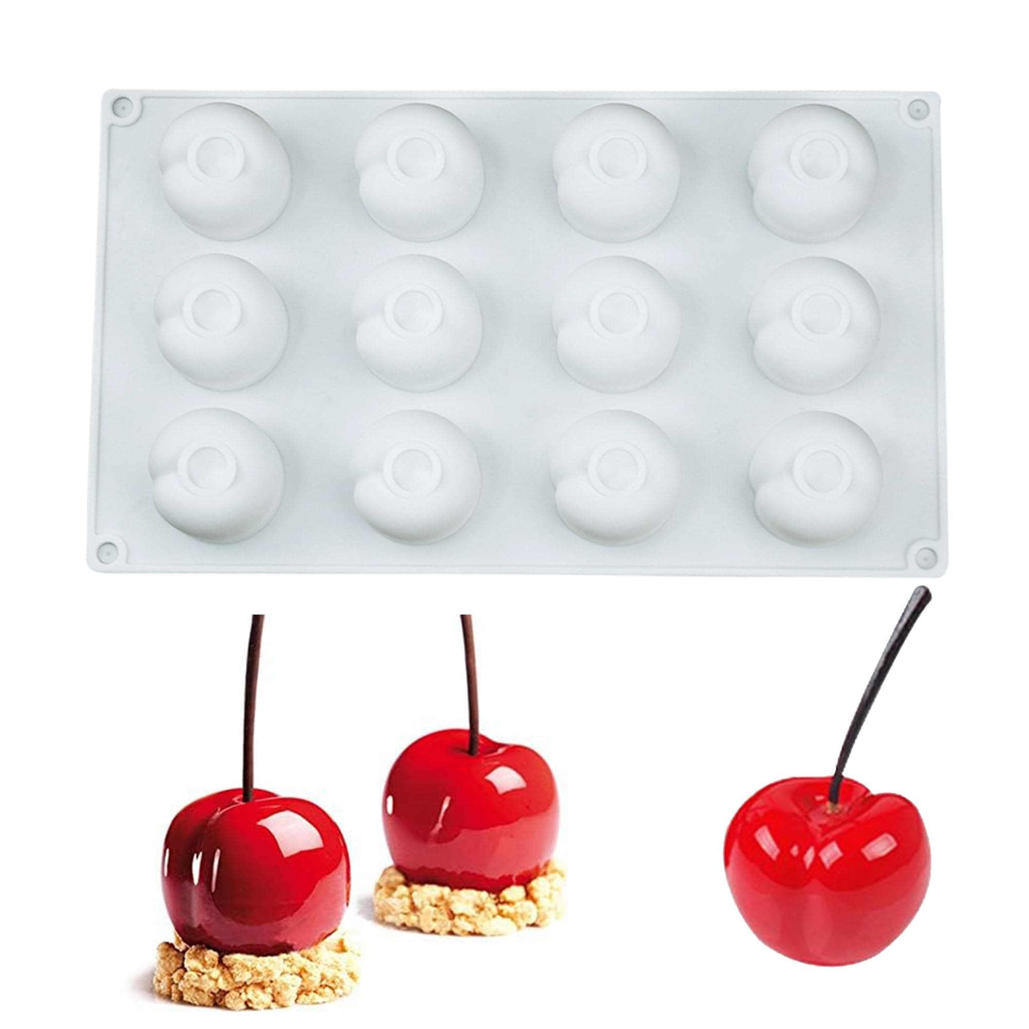 OCPO KITCHEN Cherry Silicone Molds for Baking Mousse Cake, 3D Silicone Baking...