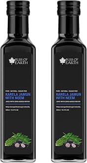 Bliss of Earth Karela Jamun Juice With Neem For Sugar Control, Natural Boold Sugar Support & Detox, Zero Sugar, Zero Water, 500ml PET Bottle Pack of 2