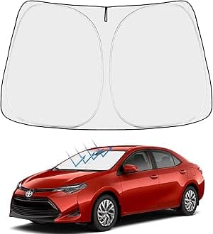 Proadsy 2026 Upgrade Front Windshield Sunshade Foldable Sun Shade Protector Custom Fit 2014-2019 Corolla SE XSE L LE XLE Hybrid Sedan Accessories