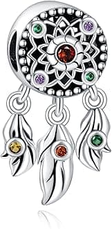 Dreamcatcher Series Charms for 925 Sterling Silver for Women's Bracelets & Necklaces Dangle Pendant for Christmas Day Valentine's Day Mother's Day Jewelry Gifts for Girls