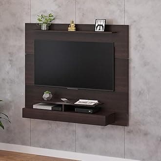 Reagon Engineering Wood Wall Mount TV Entertainment Unit Set Top Box Stand/TV Cabinet with Shelves for Books & Décor Display Unit, Living Room Upto 55 Inches (Wenge)