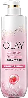 Olay Body Wash for Women, Intensely Hydrating, Pro-Hyaluronic Acid Serum Complex, Renews Moisture, Vitamin B3 Lameller Technology, For All Skin Types, Strawberry Summer Fizz Scent, 20 fl oz