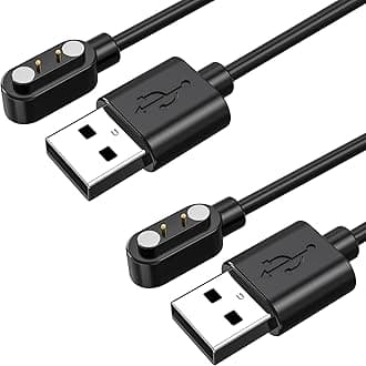 Ancable Magnetic Smartwatch Charger 2 Pack, 2 Pin Smartwatch Charger Cable Compatible with YAMAY SW023 Willful SW021 SW025 Letsfit ID206 ID205L ID205U ID205S ID216 Umidigi Uwatch 3S 3 2S 2