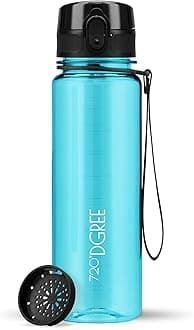 720°DGREE CrystalClear 500 ml "uberBottle" + Fruit Sifter – BPA-Free, Leak-Proof – Water Bottle Ideal for Children, School, Sport, Hiking, Camping, University, Travel