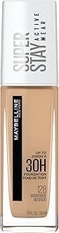 Super Stay Full Coverage Liquid Foundation Active Wear Makeup, Up to 30Hr Wear, Transfer, Sweat & Water Resistant, Matte Finish, Warm Nude, 1 Count