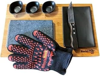 Steak Stone Grill Set, Sizzling Lava Stone Steak Set (One Gift Set)
