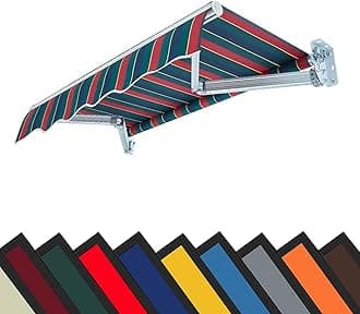 Retractable Patio Awning Replacement Fabric Waterproof Many sizes Shade Sun Shade Awning Cover Outdoor Patio Canopy Sunsetter Deck Awnings Polyester,Frameless ( Color : L X W , Size : (13x8.2ft) 4x2.5