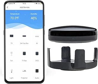 FRANKEVER IR Remote Control Universal-Hub with Temperature Humidity Sensor,Upgraded Smart Home Automation WiFi Infrared Blaster for TV Air Conditioner STB Audio,Compatible with Alexa,Google Home