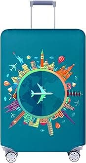 TRAVELKIN more than travelTravelkin Luggage Covers For Suitcase Tsa Approved,Suitcase Cover Protector Fit 18-32 Inch Luggage, Dreaming Blue, S(18-21inch suitcase), Fashion