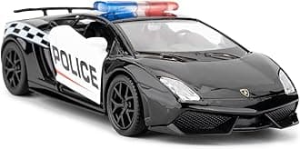 BDTCTK 1/36 Scale Lamborghini Gallardo Police Car Model, Zinc Alloy Die-Cast Pull Back Vehicles Kid Toys for Boy Girl Gift