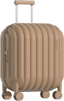 artrips Carry On Luggage with 8 Spinner Wheels,20'' Spinner Luggage,PC Lightweight Hardside Luggage,Travel Suitcase with Bread Design,TSA Lock,Brown,Carry On 20-Inch,47L, Brown, 20", Fashion