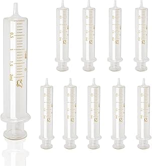 10Pack 2ml Glass Syringe With Caps for Liquid,Borosilicate Glass Syringes for Oil or Glue Applicator,No Needle