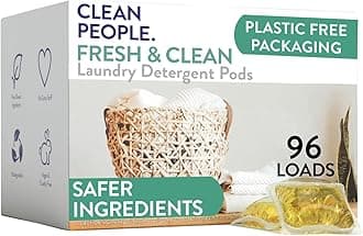 The Clean People Laundry Detergent Pods - Hypoallergenic Laundry Pods - Ultra Concentrated, Recyclable Packaging, Stain Fighting - Fresh Scent, 96 Pack