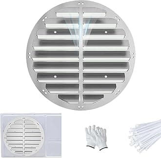 Ac Air Deflector Outdoor, Round Window Ac Deflector Stainless Steel, Air Conditioner Vent Deflector, Heat Dissipation Shutter for AC Compressor and Condenser Grilles, Thickness 0.03 in(62cm/24in)