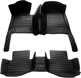 SARAHS Customized car Floor mats -Suitable for 99% of Cars, SUVs, and Trucks - car Pads to Protect Vehicle Interior Floor Accessories (Black Double Splicing)