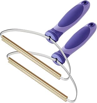 Pet Hair Remover, Dog Cat Hair Remover, Lint Cleaner Pro, Fur Removal Tool, Portable Carpet Scraper, Fuzz Rollers Hairball Shaver for Carpets, Car Mat, Couch, Pet Bed, Furniture & Rug (Purple, 2-Pack)