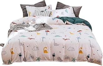Dinosaur Duvet Cover Cute Animal Printed Comforter Cover King Size for Boys Teens Kids Lovely Dinosaur Pattern Bedding Set Girls Women Home Bedroom Decor 3Pcs Soft Reversible Bedclothes, Zipper