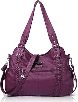 Angel BarceloHobo Fashion Handbags Women Spacious Shoulder Bags Washed Leather Shoulder Bag