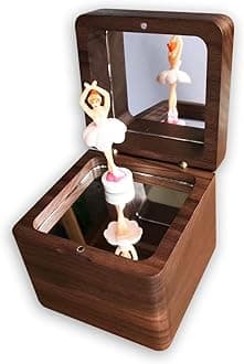 BinkeGG Play (Marriage of Love (Mariage D'Amour)) Walnut Wooden Dancer Girl Musical Boxes with Sankyo Musical Movement (65 Tunes Option)
