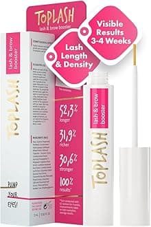 ToplashEyebrow and Eyelash Growth Serum for Women (2-in-1) Natural Lash and Brow Enhancer for Longer, Thicker, Healthier Lashes, Hair Botanical, Myristoyl Pentapeptide Booster