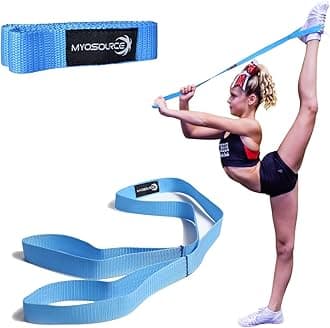 Cheereading Flexibility Stunt Strap From Myosource Kinetic Bands - Our Stretching Strap Is Available in 5 Colors (Light Blue)