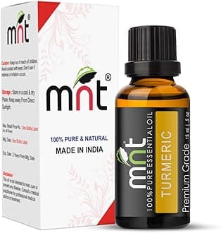 MNT Turmeric Essential Oil - 100% Pure & Natural Finest Grade Oil for Skin Whitening & Lightening, Hair Growth, Body Massage and Aromatherapy (15ML)
