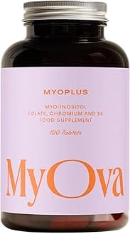 6 Pack of Myoplus - Myo-inositol Combination PCOS Support Supplement - 4000mg Myo-Inositol + 200ug Folate + 100ug Chromium Daily Intake - 180 Days Supply, 720 Vegan Tablets - Made in The UK by MyOva