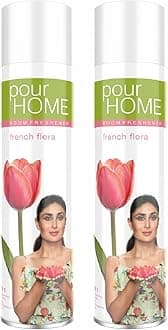 POUR HOME French Flora Room Air Freshener Spray - 220ML Each (Pack of 2) | Long-Lasting Fragrance - Reduces Odours - Suitable for Home & Office