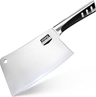 Utopia Kitchen 7 inch Cleaver Knife Stainless Steel Chef Butcher Knives for Meat, Vegetable Multipurpose Kitchen Chef Knife Chopping Bone