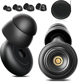 耳栓 睡眠用 「2025新版 睡眠の専門家監修」ループ 耳栓 快眠 防音 遮音 騒音対策 35db低減 シリコン製 水洗い可能 男女兼用 収納ポーチ付 飛行機 勉強 いびき遮断 旅行 ライブ 仕事用(イヤーキャップ x 5セット) (ブラック, フリーサイズ)