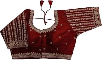 Women's Readymade Blouse Embroidery Multi Coding Gold Thread Indian Ethnic Designer Stitched Readymade Saree Half Sleeve Blouse for Women for Saree Lehenga Choli