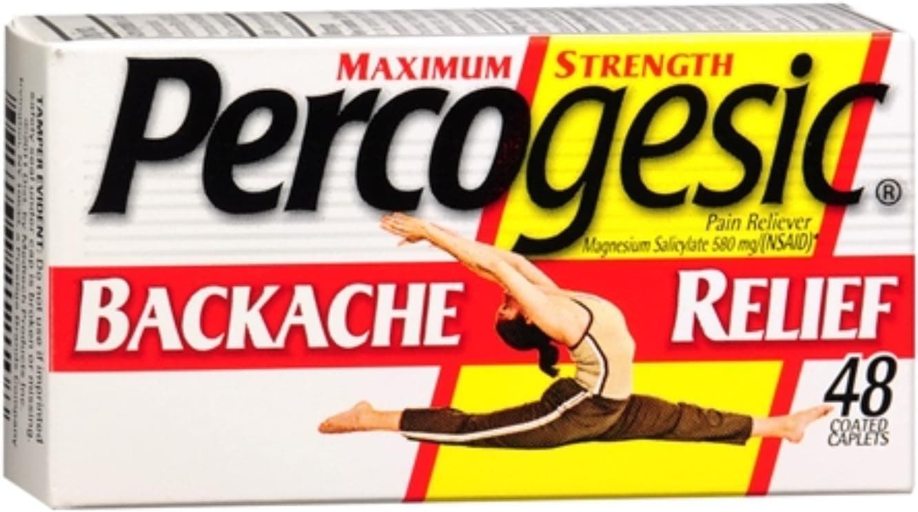 Percogesic Backache Pain Relief, Maximum Strength, 48 ct (Pack of 5)