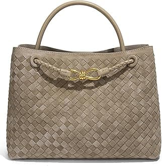 NictionSuede Woven Tote Bag for Women PU Leather Hobo Bags Trendy Crossbody Purse Shoulder Satchel Bag Top Handle Tote Handbag