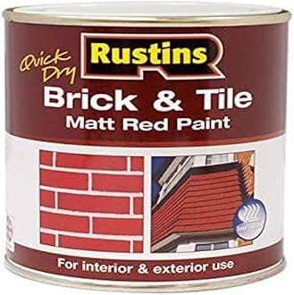 Rustins Quick Dry Brick & Tile - Matt Red Paint - 500ml/16.9 fl oz - For Interior and Exterior Use