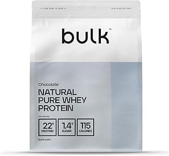Bulk Natural Pure Whey Protein Concentrate, No Artificial Sweetners, Chocolate, 500 g, Packaging May Vary