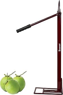 GREENON® Coconut Husk Peeler with Handle Grip | Medium Weight 2.3 Kg Naral Solini | Manual Coconut Outer Shell Extractor | Powder Coated Metal | Heavy Duty Dehusker Machine | Brown