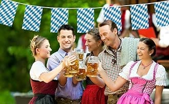 Oktoberfest Bunting - 10m 33ft - 20 Flag - Plastic all Weather Bavarian Bunting Decoration for Indoor Outdoor - Street Parties, Festivals and Celebrations