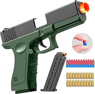 Toy Pistol with ejecting Shells,Fidget Toys Realistic Soft Bullet Toy Gun Cheap Cool Stuff Stress Shot Look Real Hand Guns Prop Shooting Game for Adults Under 10 Dollars for Age 14 Years Old